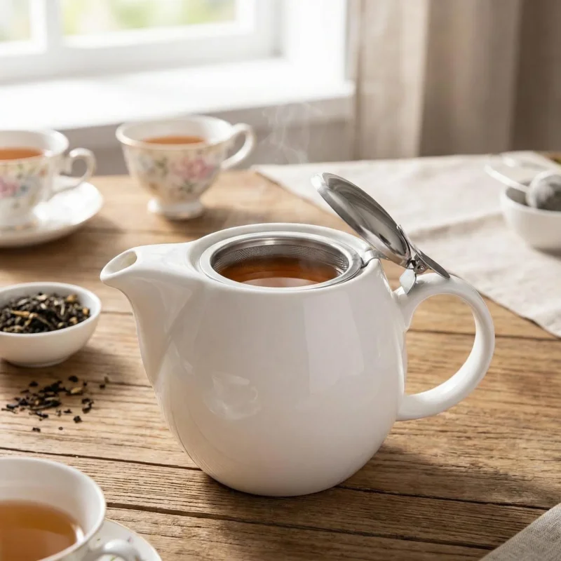 Zniżka Dzbanek z zaparzaczem porcelanowy ALTOM DESIGN REGULAR 480 ml kremowy