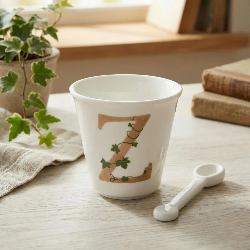 LA PORCELLANA BIANCA Unico Z 75 ml - filiżanka do espresso porcelanowa z łyżeczką Darmowy zwrot