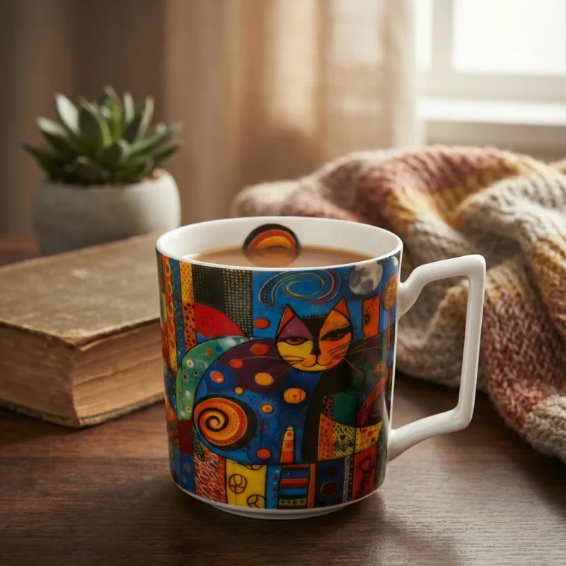 Kubek porcelanowy DUO MODERN CAT 450 ml Wyjątkowa oferta