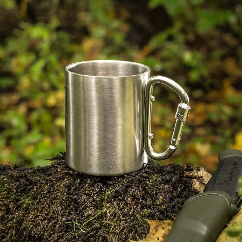Nie przegap Kubek ze stali nierdzewnej z karabińczykiem 300 ml