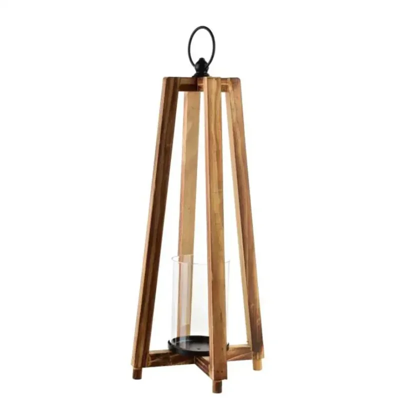 Szybka dostawa Lampion dekoracyjny drewniany LEVI 15,5 x 15,5 x 53 cm