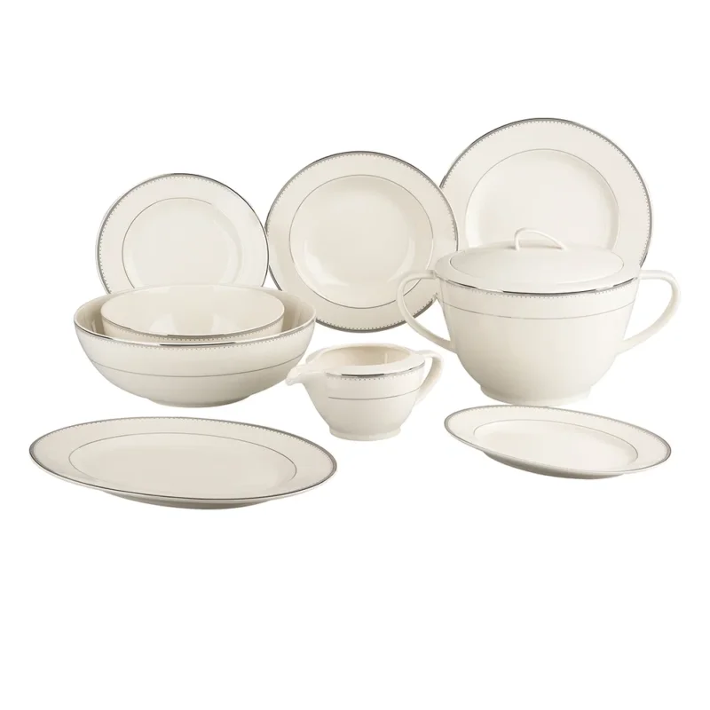 Serwis obiadowy porcelanowy MARIAPAULA NOVA PURE ECRU na 6 osób (24 el.) Nowość