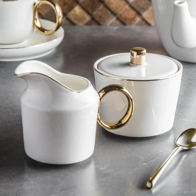Cukiernica i mlecznik porcelanowe AFFEK DESIGN GRACE BIAŁE 270 ml Ostatnie sztuki