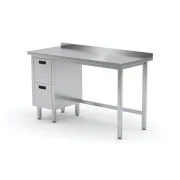 Ostatnia szansa Polgast Stół przyścienny z szafką z dwiema szufladami (L) 900x600x850 mm
