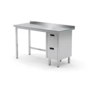 Ostatnia szansa Polgast Stół przyścienny z szafką z dwiema szufladami (P) 1400x700x850 mm