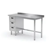 Tylko do końca tygodnia Polgast Stół przyścienny z szafką z trzema szufladami (L) 1200x600x850 mm