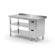 Polgast Stół przyścienny z szafką z dwiema szufladami (P) i dwiema półkami 1100x600x850 mm Wyjątkowa oferta