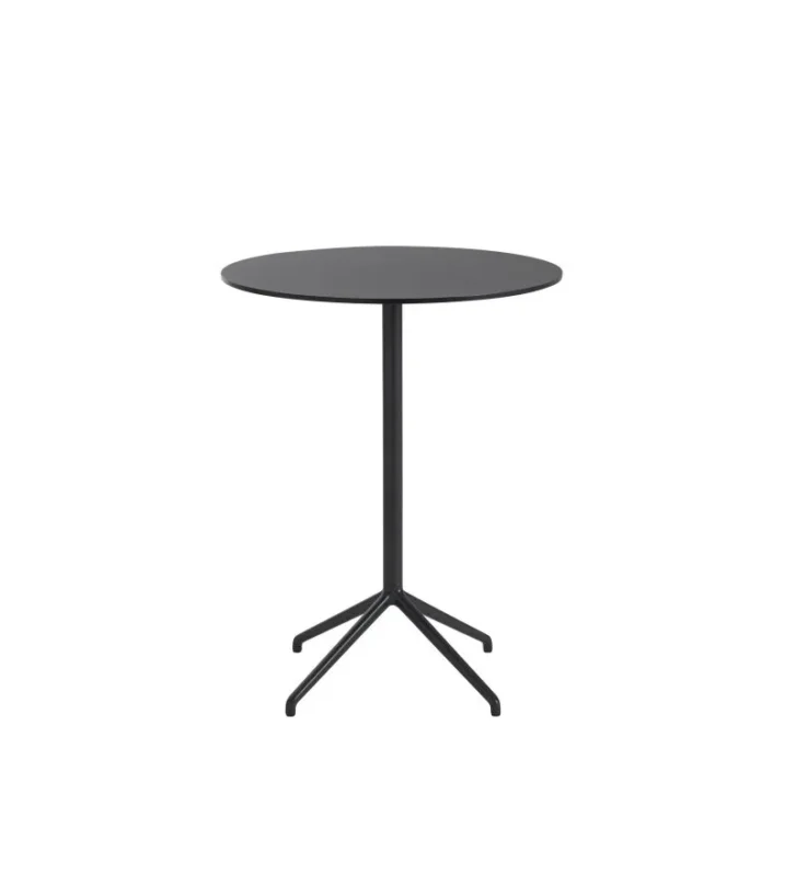 Ostatnie sztuki Stolik kawowy Still Muuto - średnica 75 cm, wysokość 95 cm, czarny blat/czarna podstawa