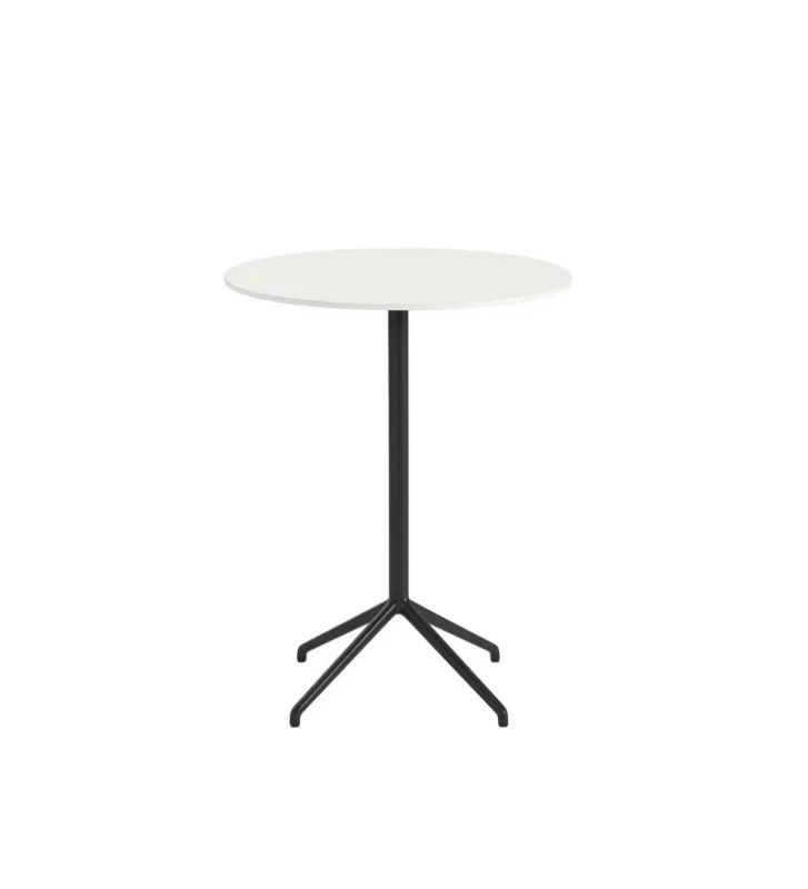 Dodaj do koszyka Stolik kawowy Still Muuto - średnica 75 cm, wysokość 95 cm, biały blat/czarna podstawa