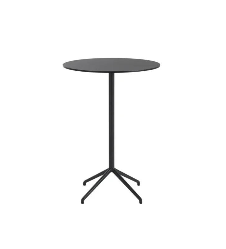 Stolik kawowy Still Muuto - średnica 75 cm, wysokość 105 cm, czarny blat/czarna podstawa Hit cenowy