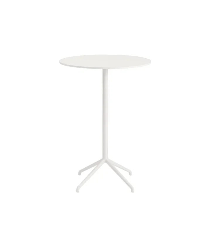 Stolik kawowy Still Muuto - średnica 75 cm, wysokość 105 cm, biały blat/biała podstawa Rabat