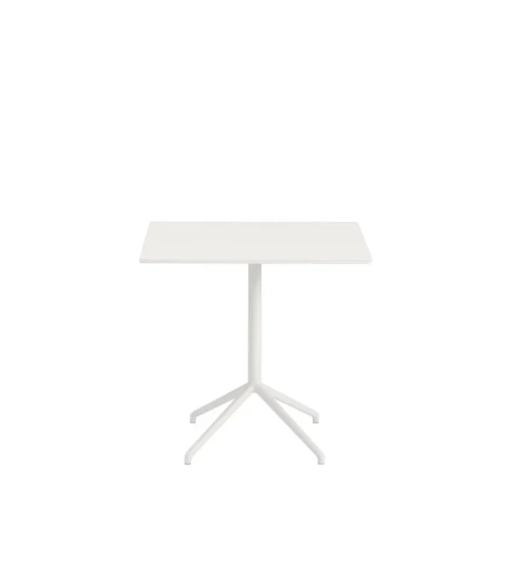 Stolik kawowy Still Muuto - 75 cm x 65 cm, wysokość 73 cm, biały blat/biała podstawa Popularny