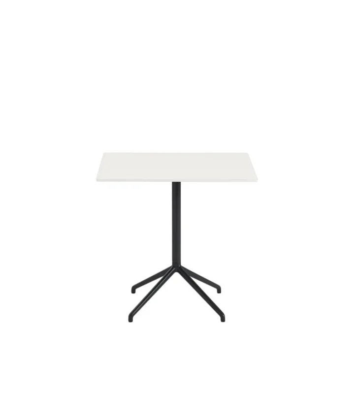 Stolik kawowy Still Muuto - 75 cm x 65 cm, wysokość 73 cm, biały blat/czarna podstawa Oferta limitowana