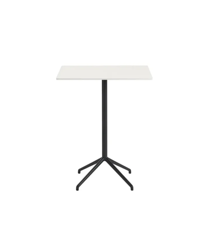 Ekspresowa dostawa Stolik kawowy Still Muuto - 75 cm x 65 cm, wysokość 95 cm, biały blat/czarna podstawa