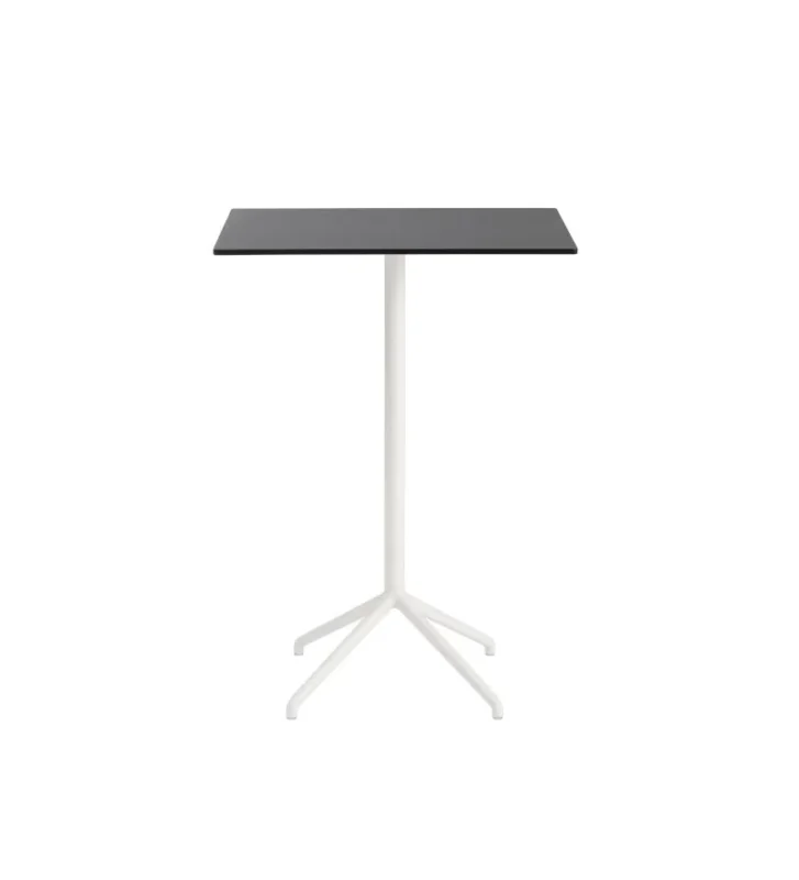 Nowy Stolik kawowy Still Muuto - 75 cm x 65 cm, wysokość 105 cm, czarny blat/biała podstawa