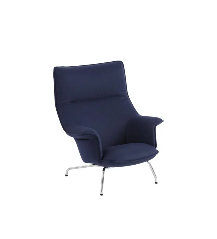 Fotel tapicerowany DOZE MUUTO - tkanina Balder 782, nogi w kolorze chromu Promocja