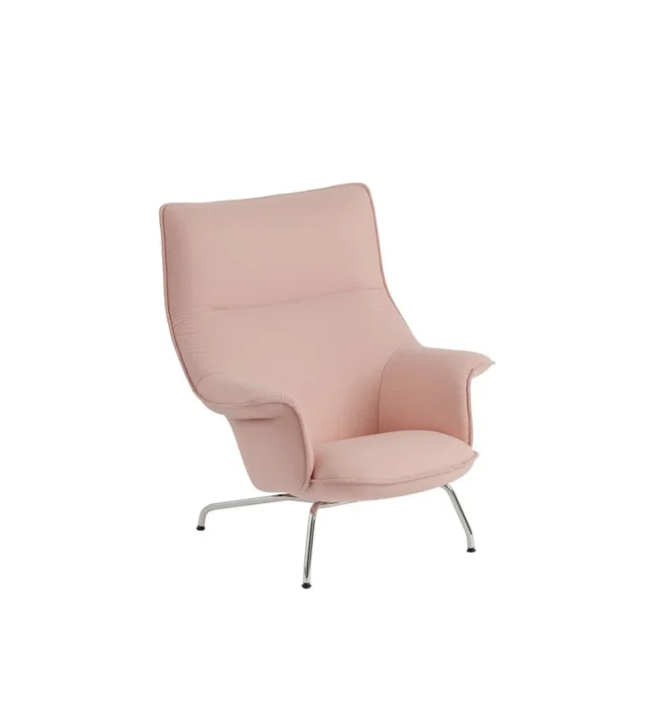 Fotel tapicerowany DOZE MUUTO - tkanina Forest Nap 512, nogi w kolorze chromu Super okazja