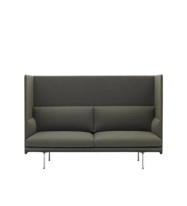 Ekspresowa dostawa Sofa 2-osobowa OUTLINE HIGHBACK MUUTO - aluminiowa podstawa, różne kolory