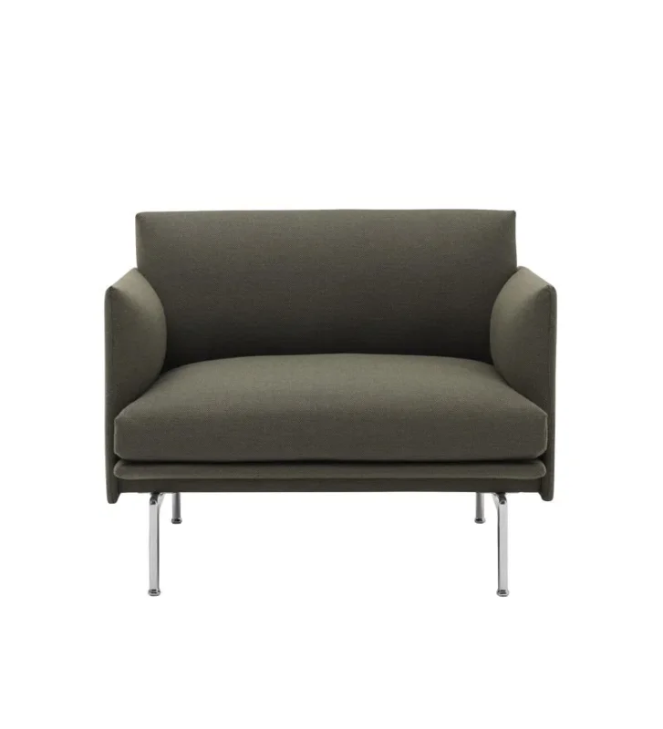 Fotel tapicerowany OUTLINE CHAIR MUUTO - aluminiowa podstawa, różne kolory Ograniczona ilość