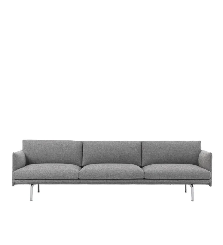 Ekspresowa dostawa Sofa 3,5-osobowa OUTLINE MUUTO - aluminiowa podstawa, różne kolory