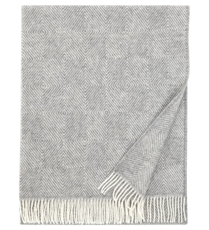 Premium Pled wełniany MARIA Lapuan Kankurit -130 x 180 cm, jasnoszary