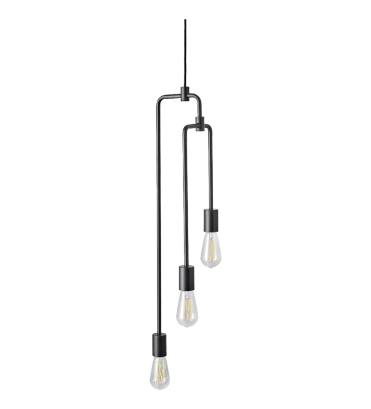 Lampa wisząca trzyramienna Piper Bolia - czarny mat Niska cena