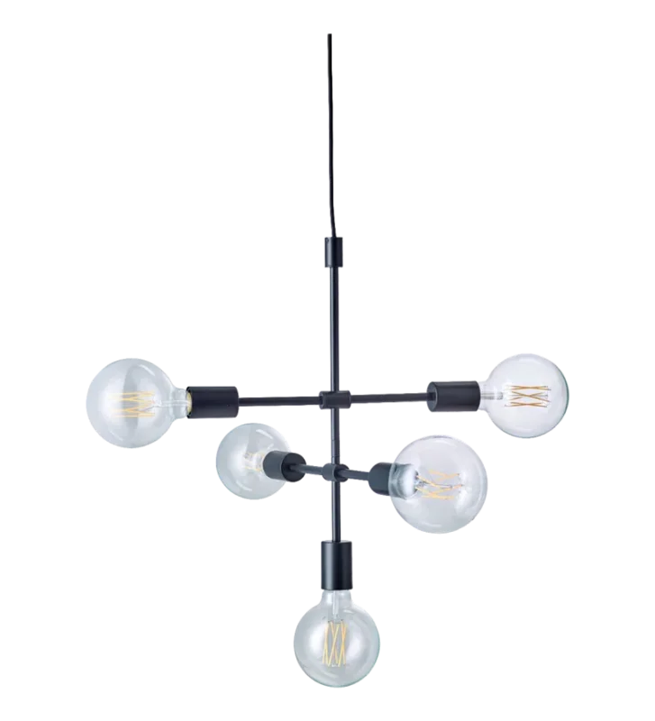 Super okazja Lampa wisząca pięcioramienna Piper Bolia - czarny mat