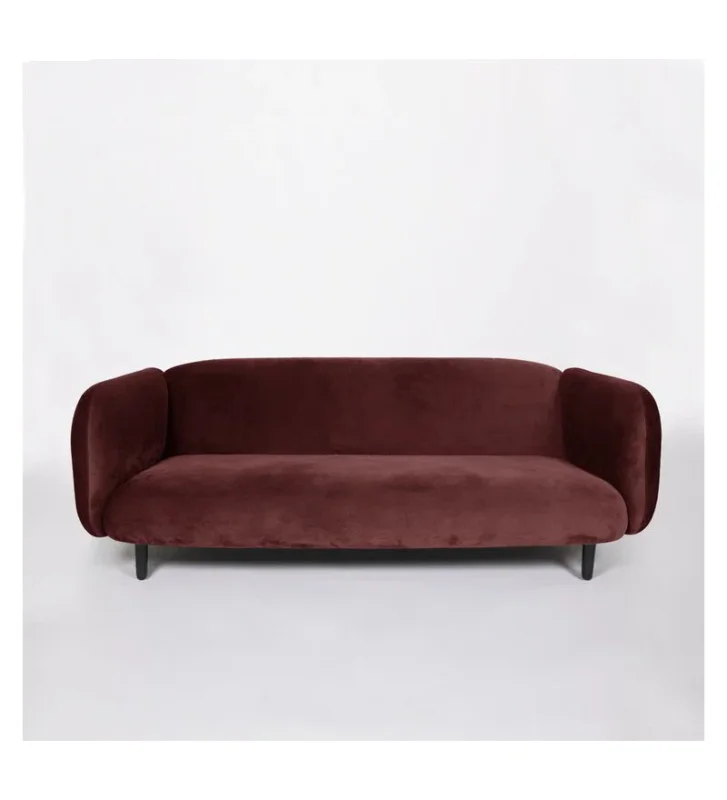 Bezpieczna płatność Sofa 3-osobowa Moïra ENOstudio - burgundowa / aksamit