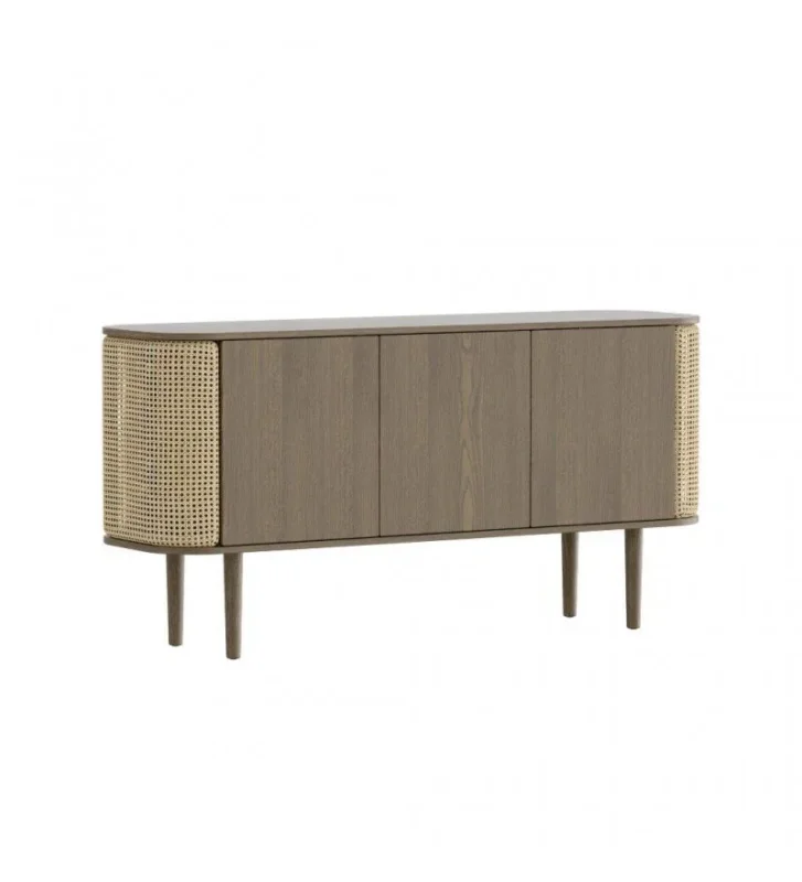 Sprawdź teraz Komoda 3-drzwiowa Treasures dark oak UMAGE - ciemny dąb / plecionka wiedeńska