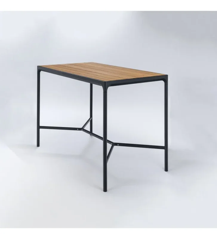 Kup teraz Stół barowy FOUR HOUE - 160x90cm, bambusowy, czarna podstawa, na zewnątrz