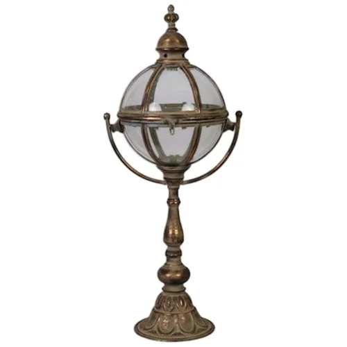 LAMPION LATARNIA Antyki24 Okrągły Kula na Stojaku Mosiądz Retro 76 cm Dodaj do koszyka