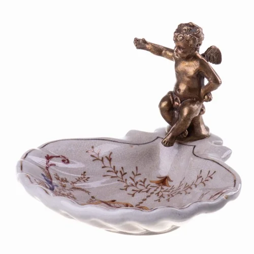 Porcelanowa Mydelniczka z Aniołkiem Biała Dekoracyjna Hit sprzedaży
